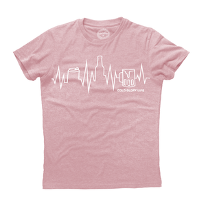 Cold Glory Beer EKG T-Shirt  Pink