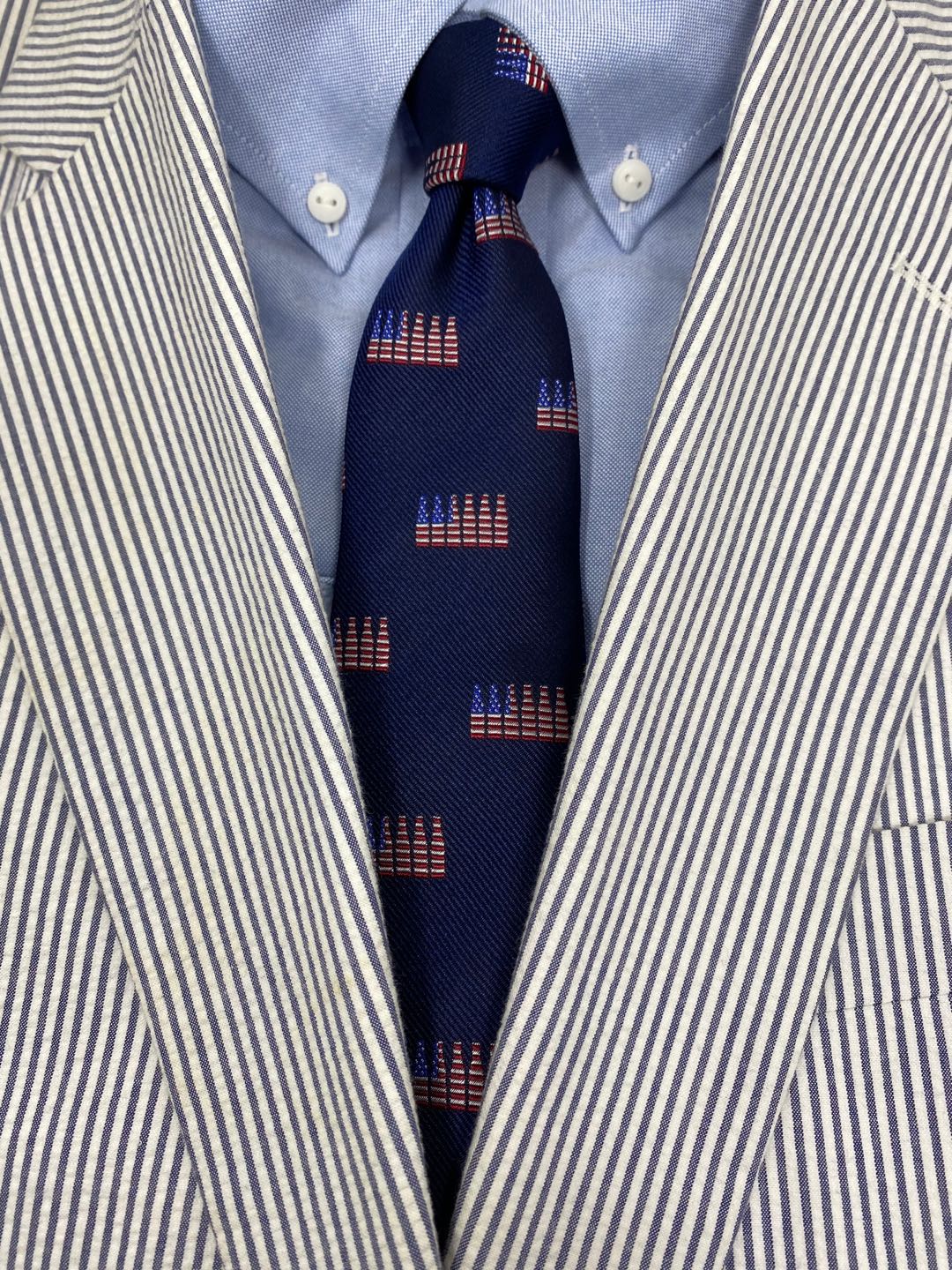 6 Pack American Flag Spill-Resistant Tie