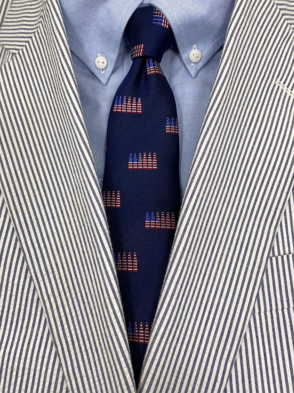 6 Pack American Flag Spill-Resistant Tie