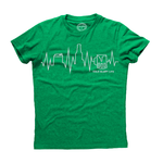 Cold Glory Beer EKG T-Shirt  Kelly Green Heather
