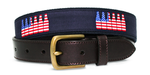 American Flag Beer Bottle Canvas Club Belt Navy