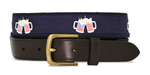 American Flag Beer Mugs Toasting Canvas Club Belt Navy
