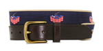 American Flag Beer Pong Champion Canvas Club Belt Khaki