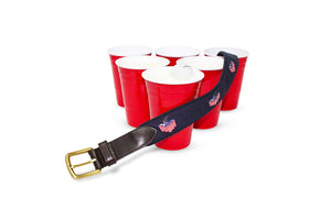 American Flag Beer Pong Champion Canvas Club Belt Navy