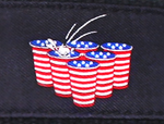 American Flag Beer Pong Champion Canvas Club Belt Navy