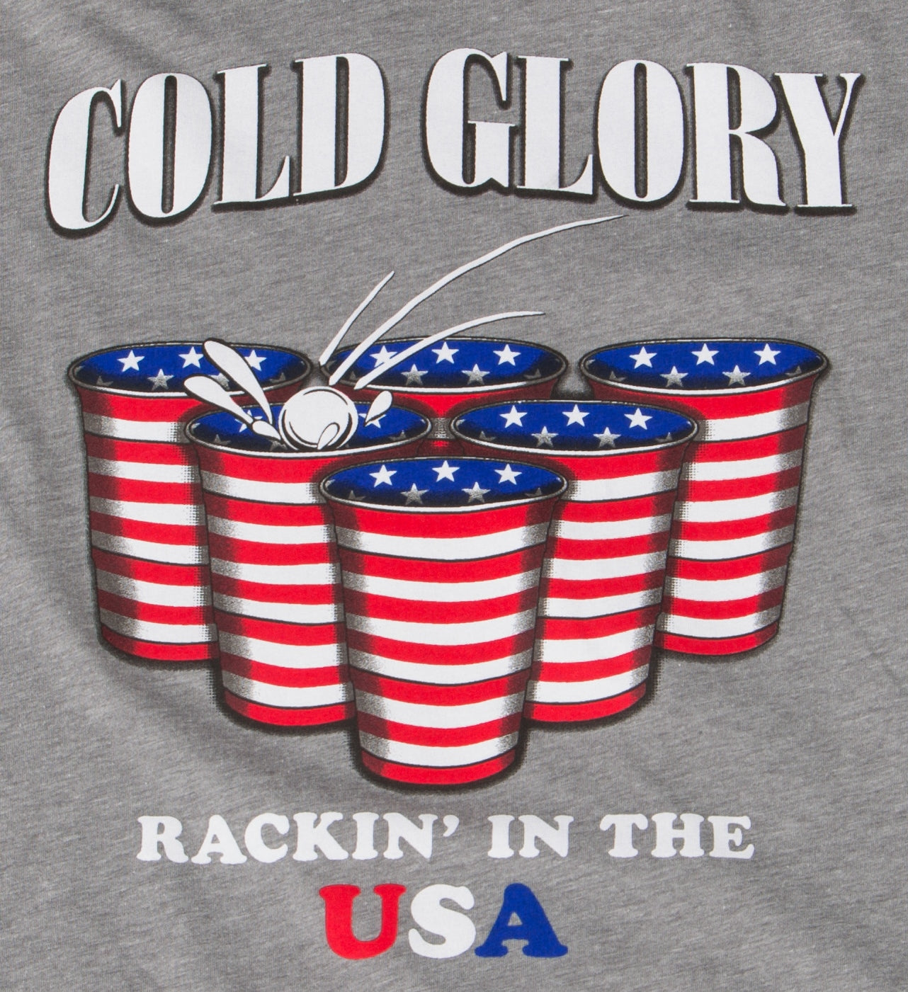 American Flag Beer Pong T-Shirt  Grey Heather