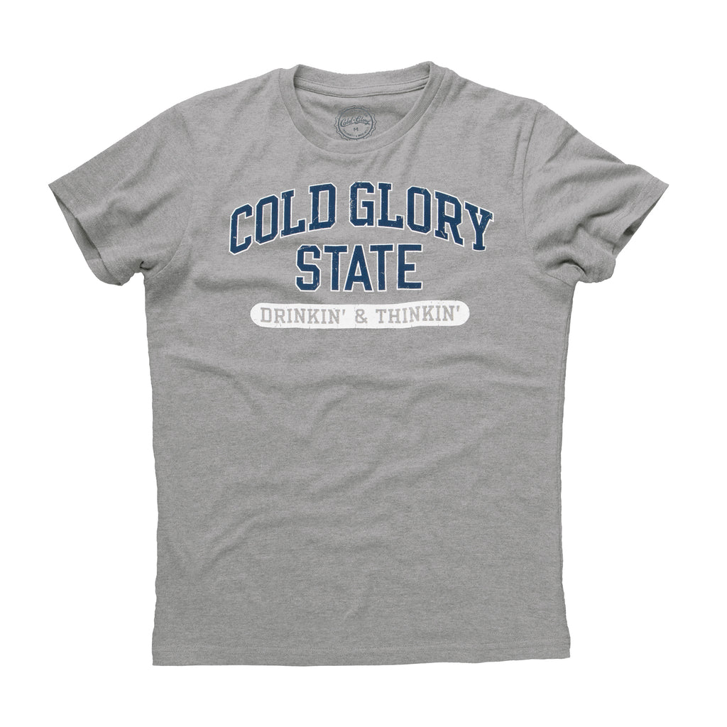 Cold Glory State Varsity T-Shirt - Grey Heather/Blue