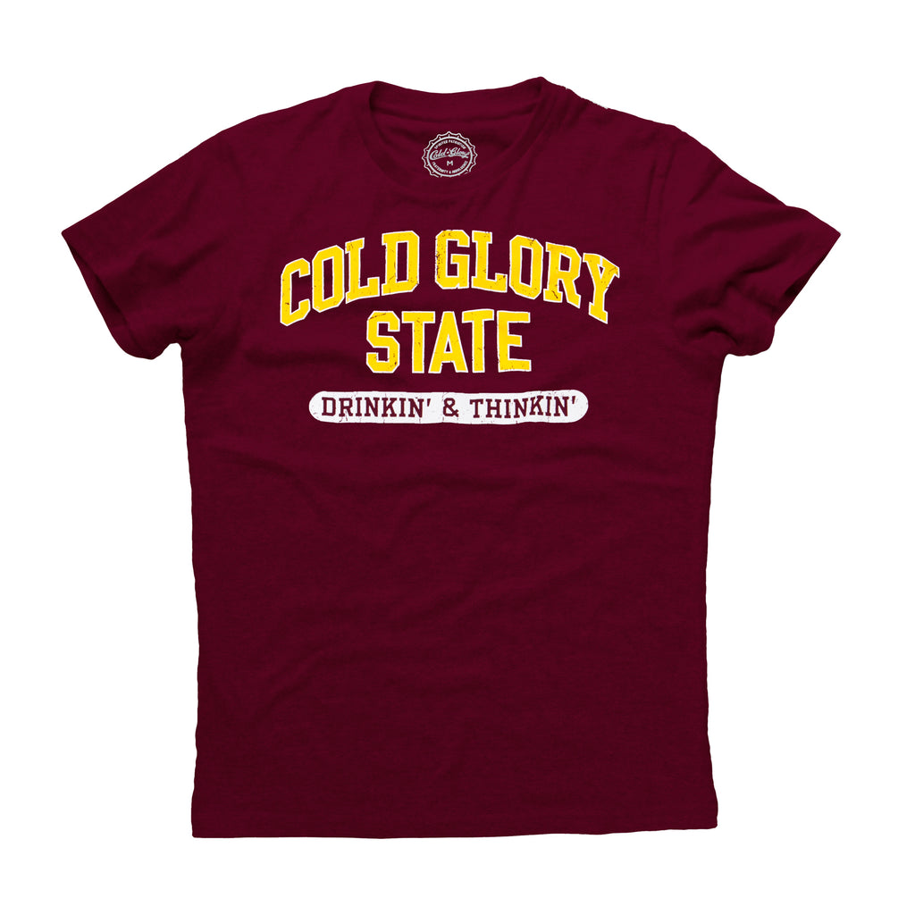 Cold Glory State Varsity T-Shirt - Maroon/Gold