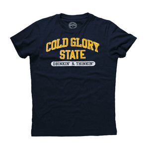 Cold Glory State Varsity T-Shirt -Navy/Maize