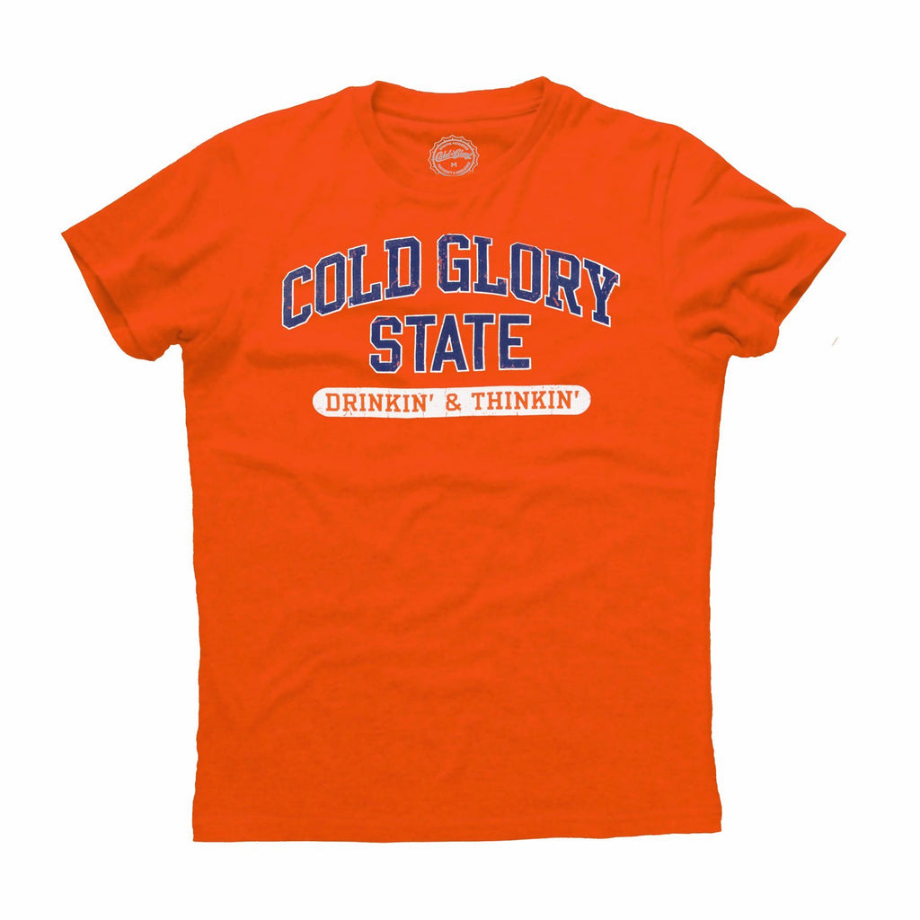Cold Glory State Varsity T-Shirt - Orange/Blue