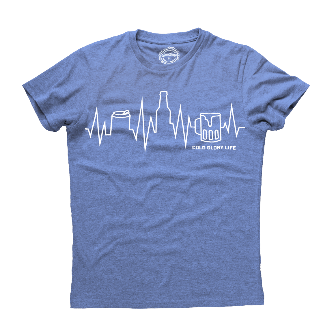 Cold Glory Beer EKG T-Shirt  Light Blue Heather