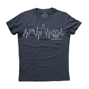 Cold Glory Beer EKG T-Shirt  Midnight Navy Heather