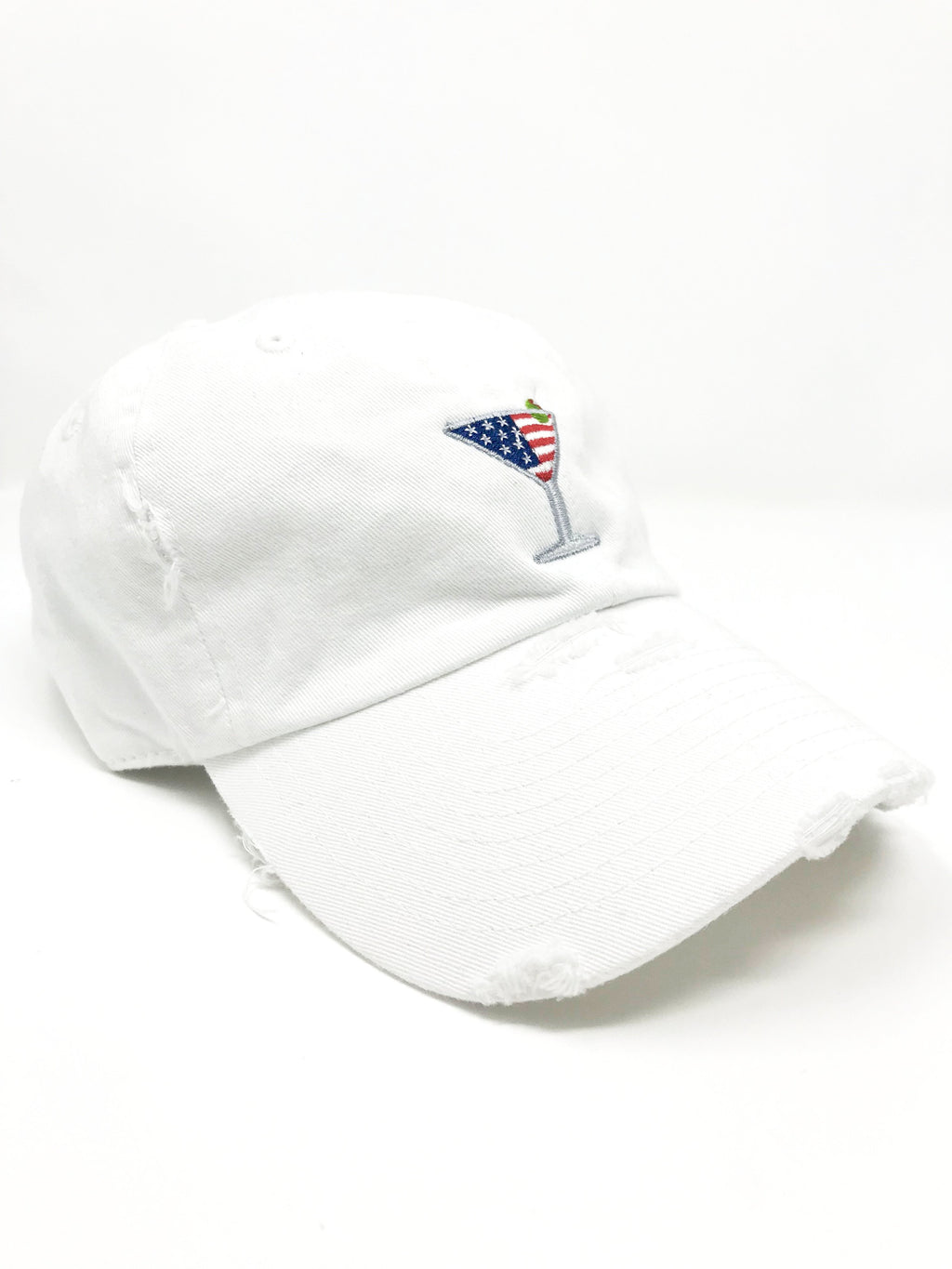 White Martini American Flag Hat