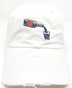 White Whiskey American Flag Hat