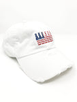 White 6 Pack American Flag Hat