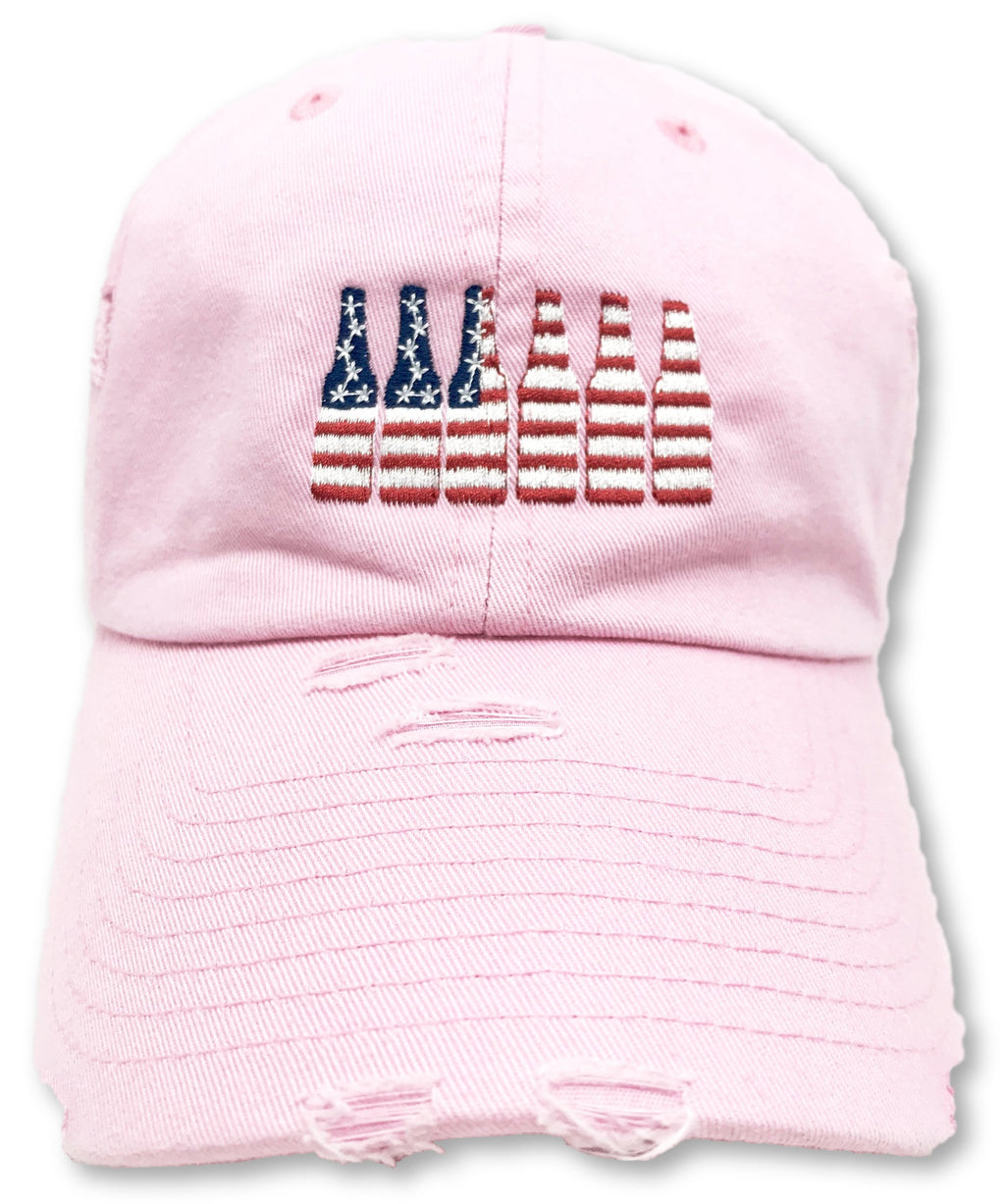 Pink 6 Pack American Flag Hat