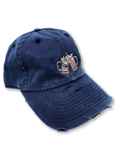 Vintage Navy Cheers American Flag Hat
