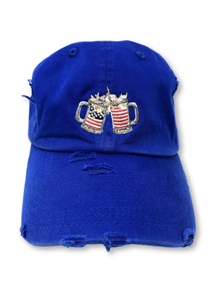 Royal Blue Cheers American Flag Hat