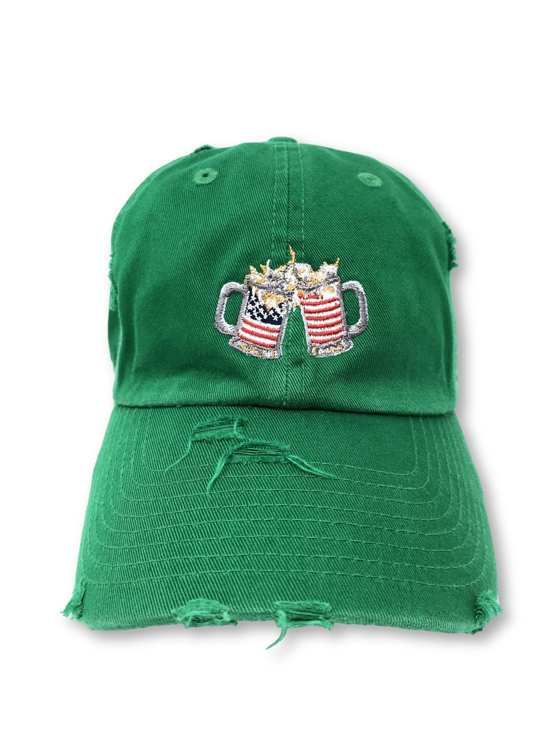 Kelly Green Cheers American Flag Hat