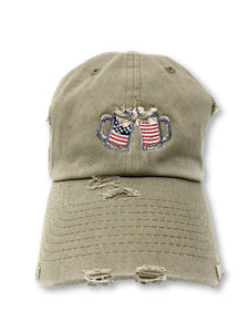 Khaki Cheers American Flag Hat