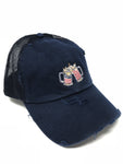 Navy American Flag Trucker Hat