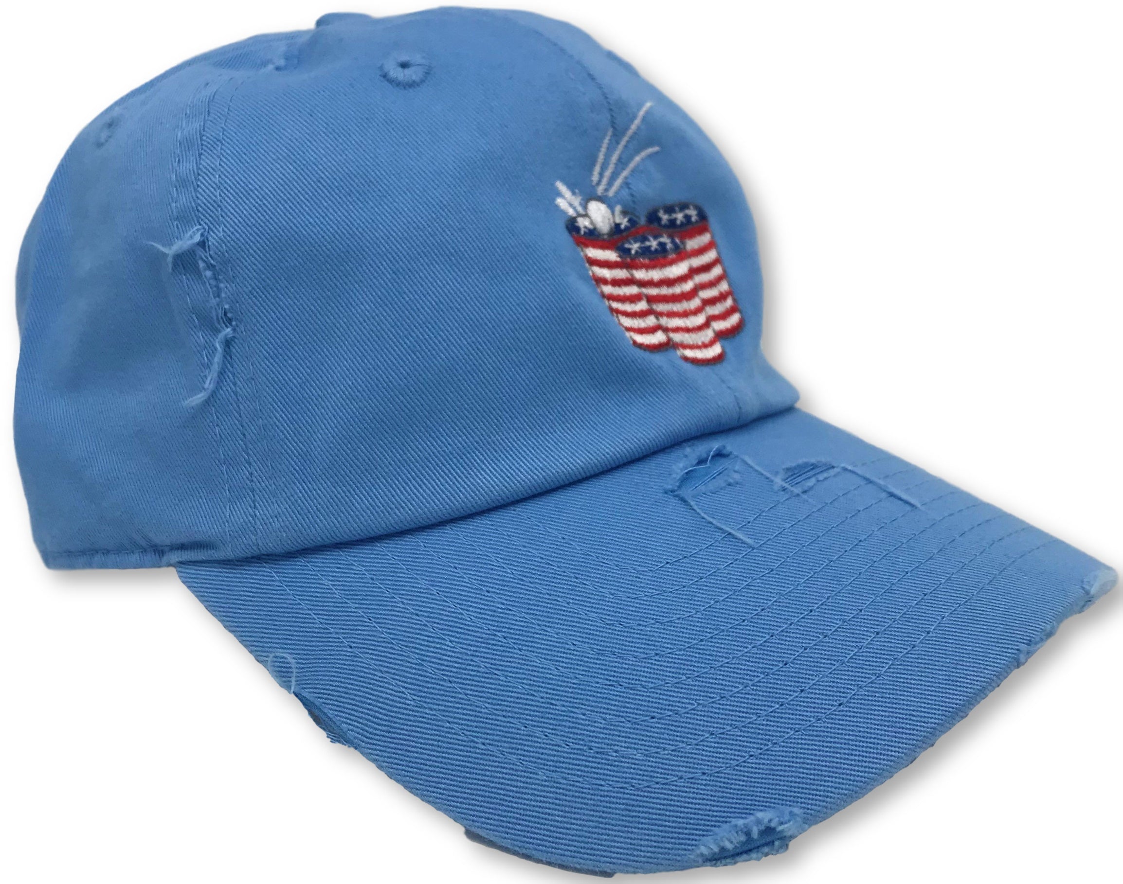 Light Blue Beer Pong American Flag Hat