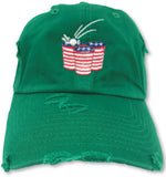 Kelly Green Beer Pong American Flag Hat