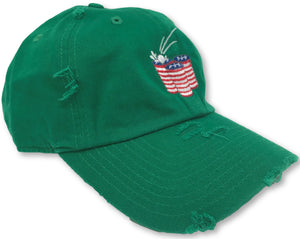 Kelly Green Beer Pong American Flag Hat