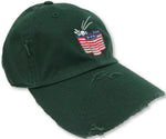 Hunter Green Beer Pong American Flag Hat