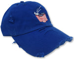 Royal Blue Beer Pong American Flag Hat