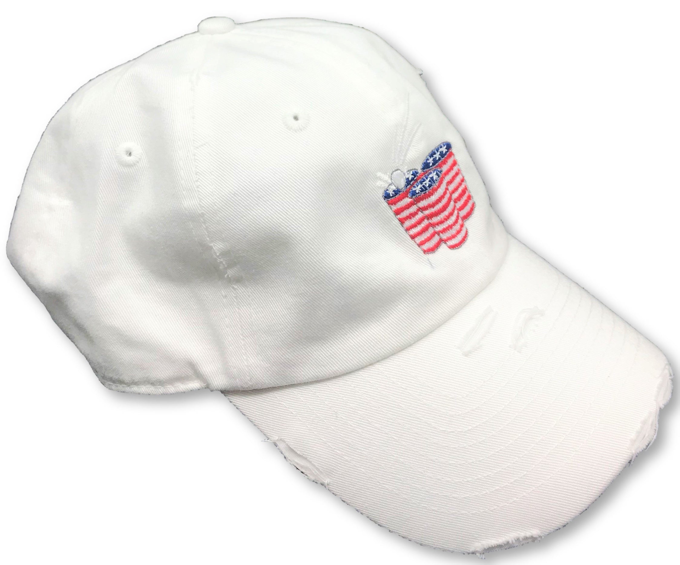White Beer Pong American Flag Hat