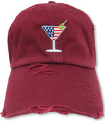 Maroon Martini American Flag Hat