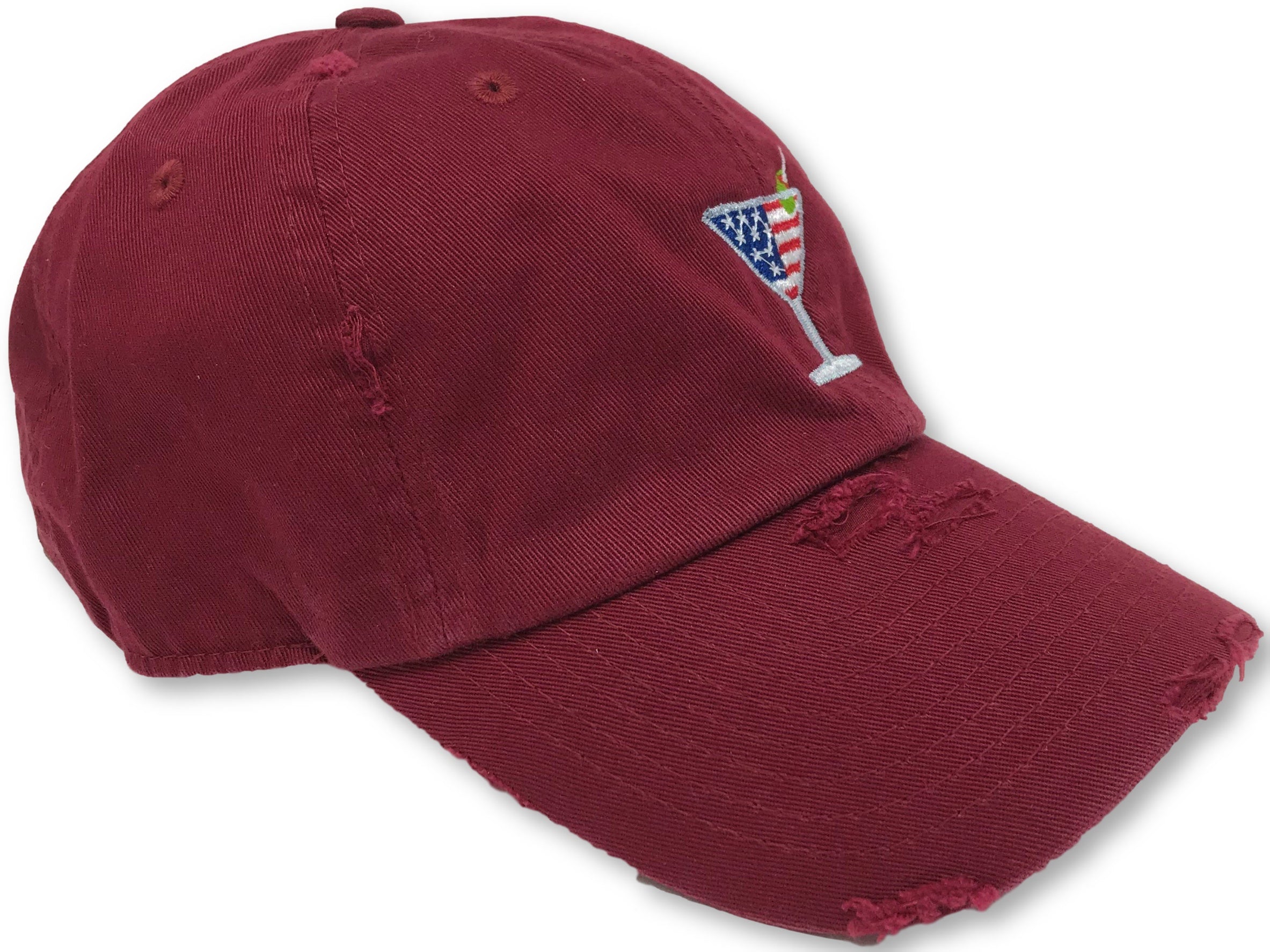 Maroon Martini American Flag Hat