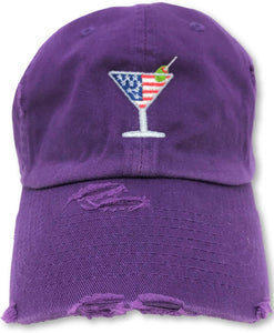 Purple Martini American Flag Hat