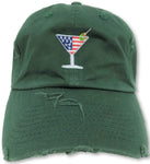 Hunter Green Martini American Flag Hat