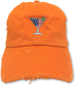 Orange Martini American Flag Hat