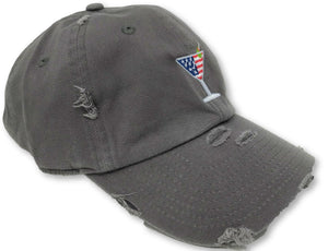 Charcoal Grey Martini American Flag Hat