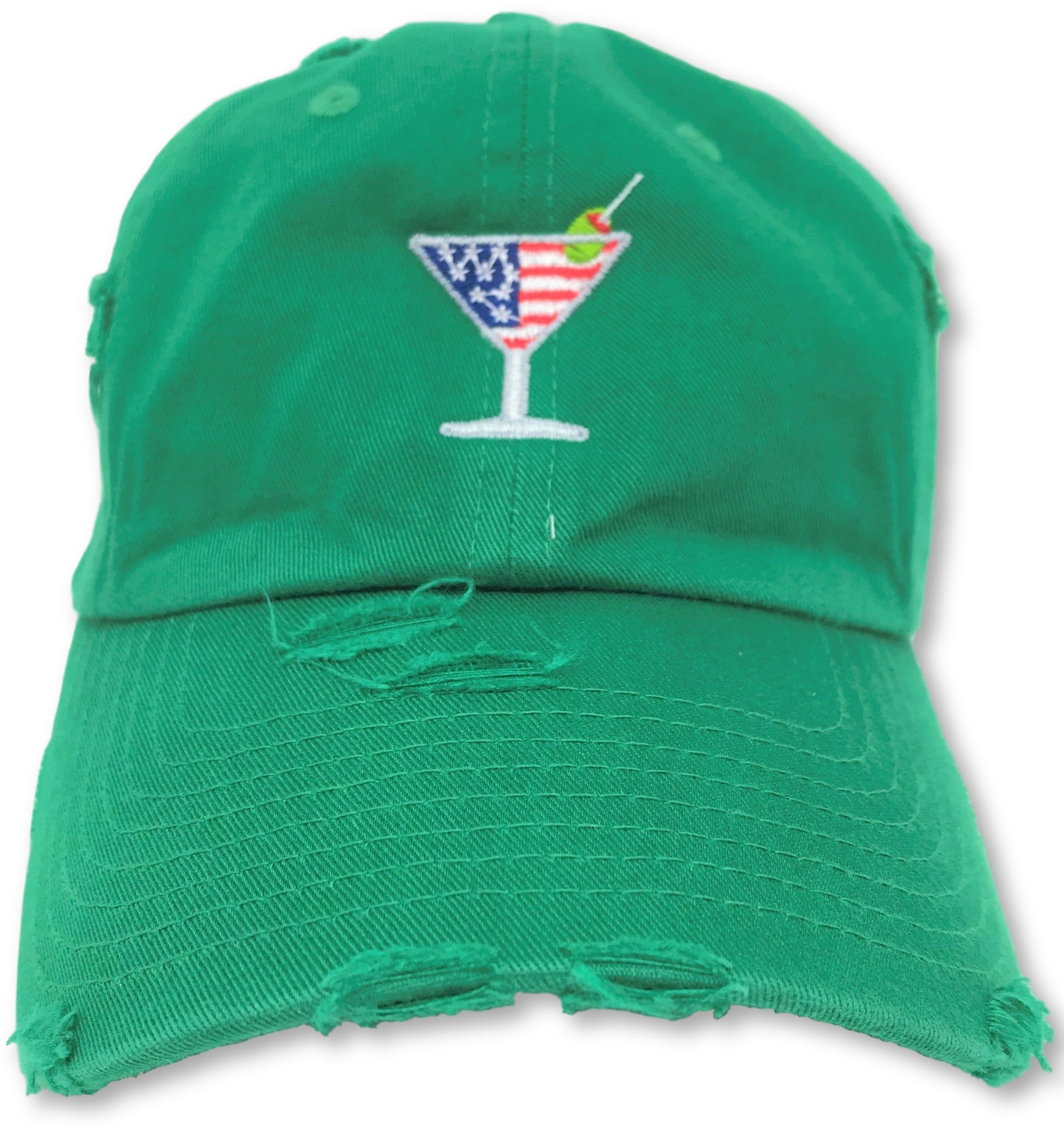 Kelly Green Martini American Flag Hat