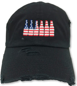 Black 6 Pack American Flag Hat