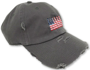 Charcoal Grey 6 Pack American Flag Hat