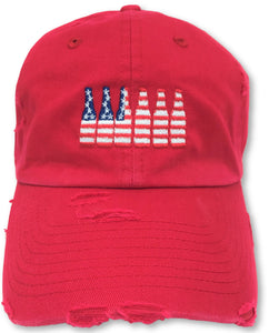 Red 6 Pack American Flag Hat