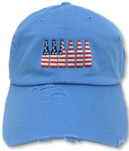 Light Blue 6 Pack American Flag Hat