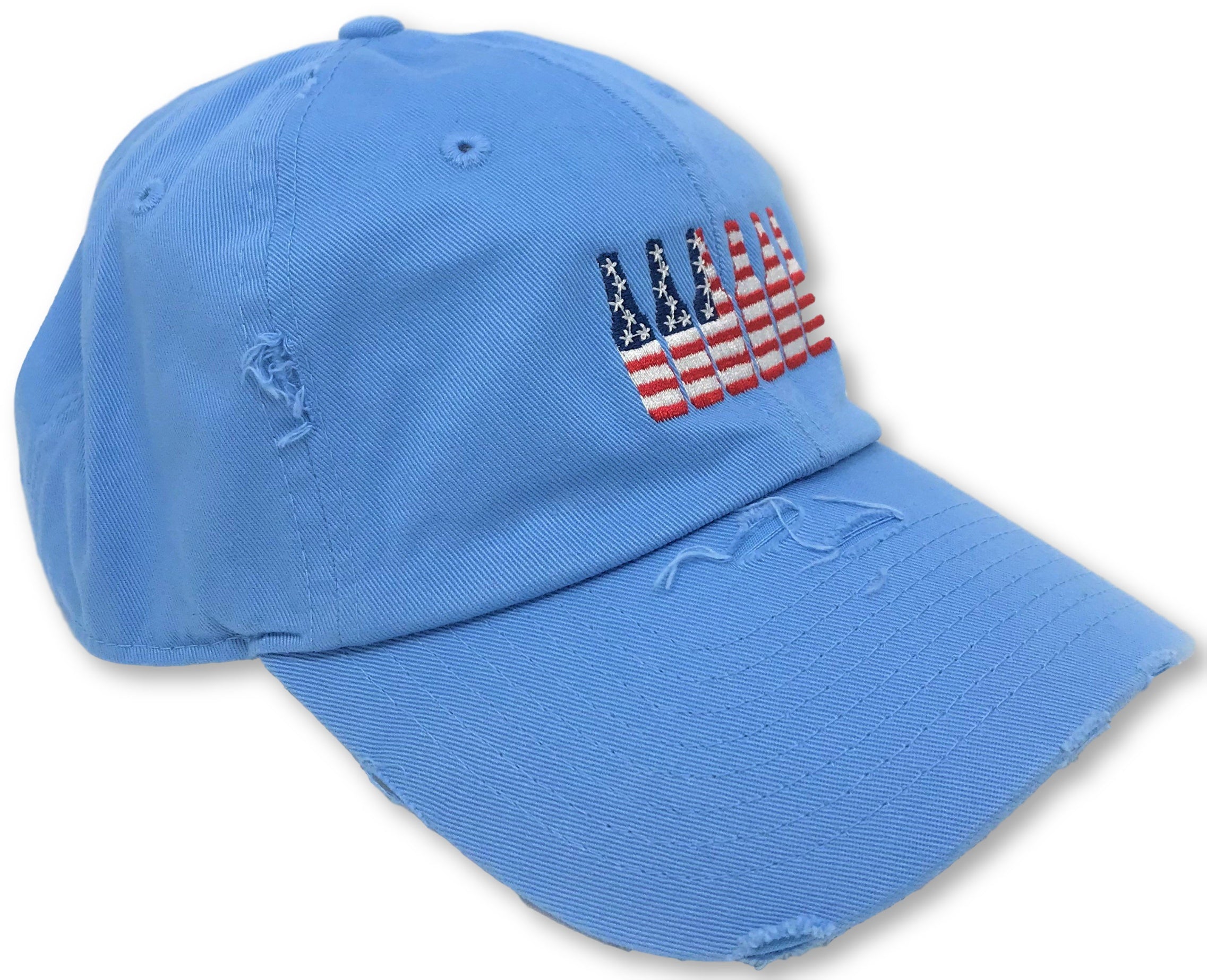 Light Blue 6 Pack American Flag Hat