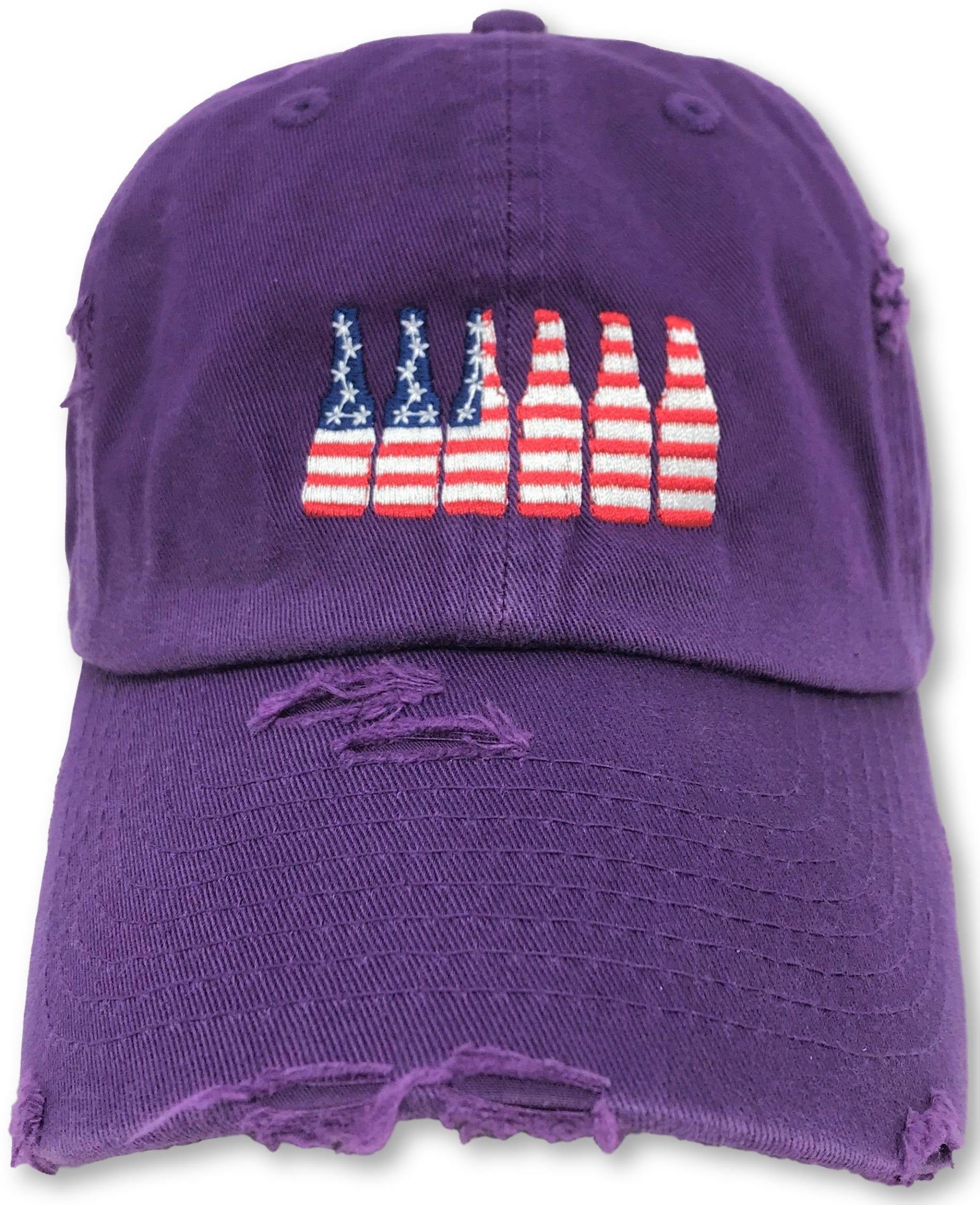 Purple 6 Pack American Flag Hat