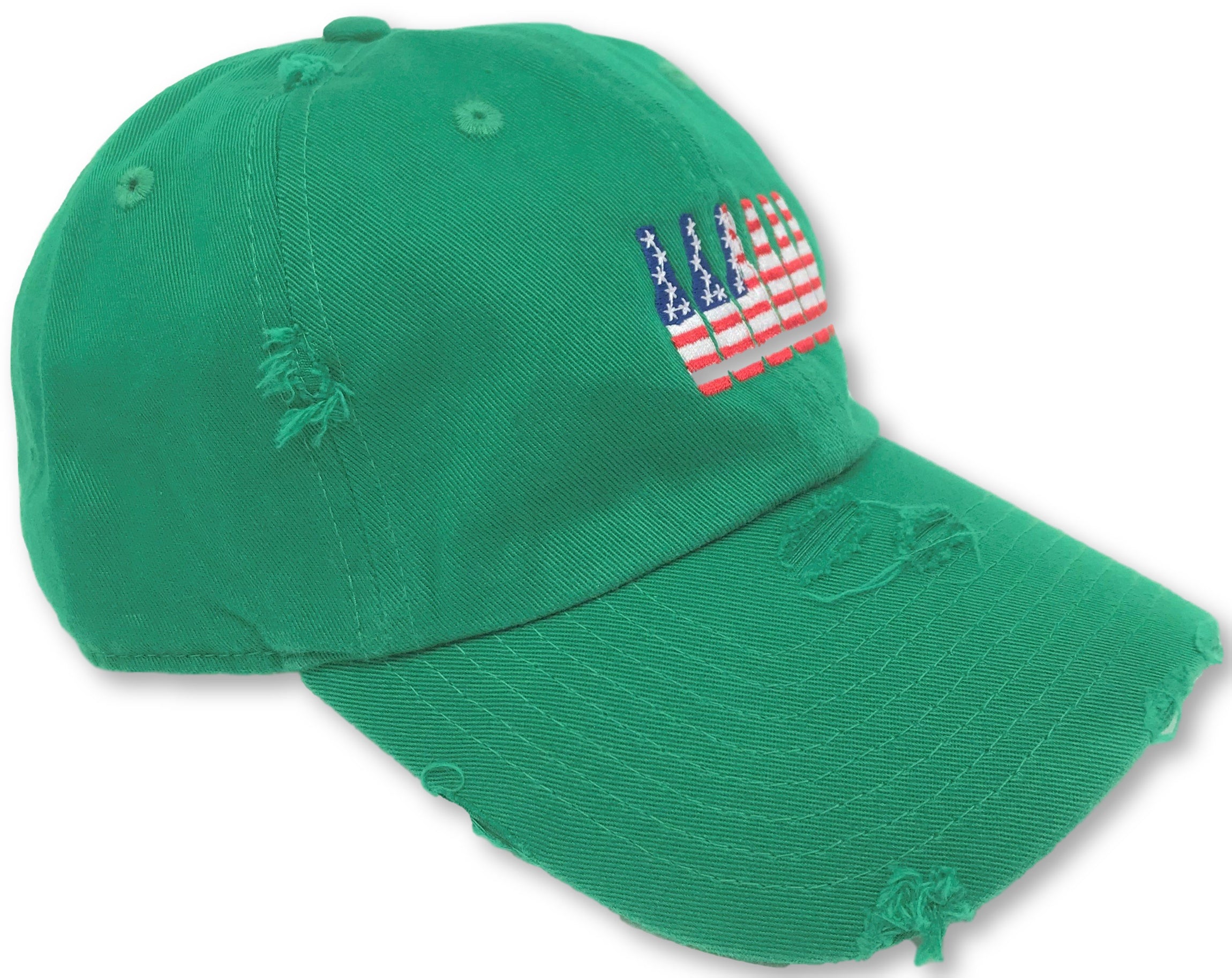 Kelly Green 6 Pack American Flag Hat