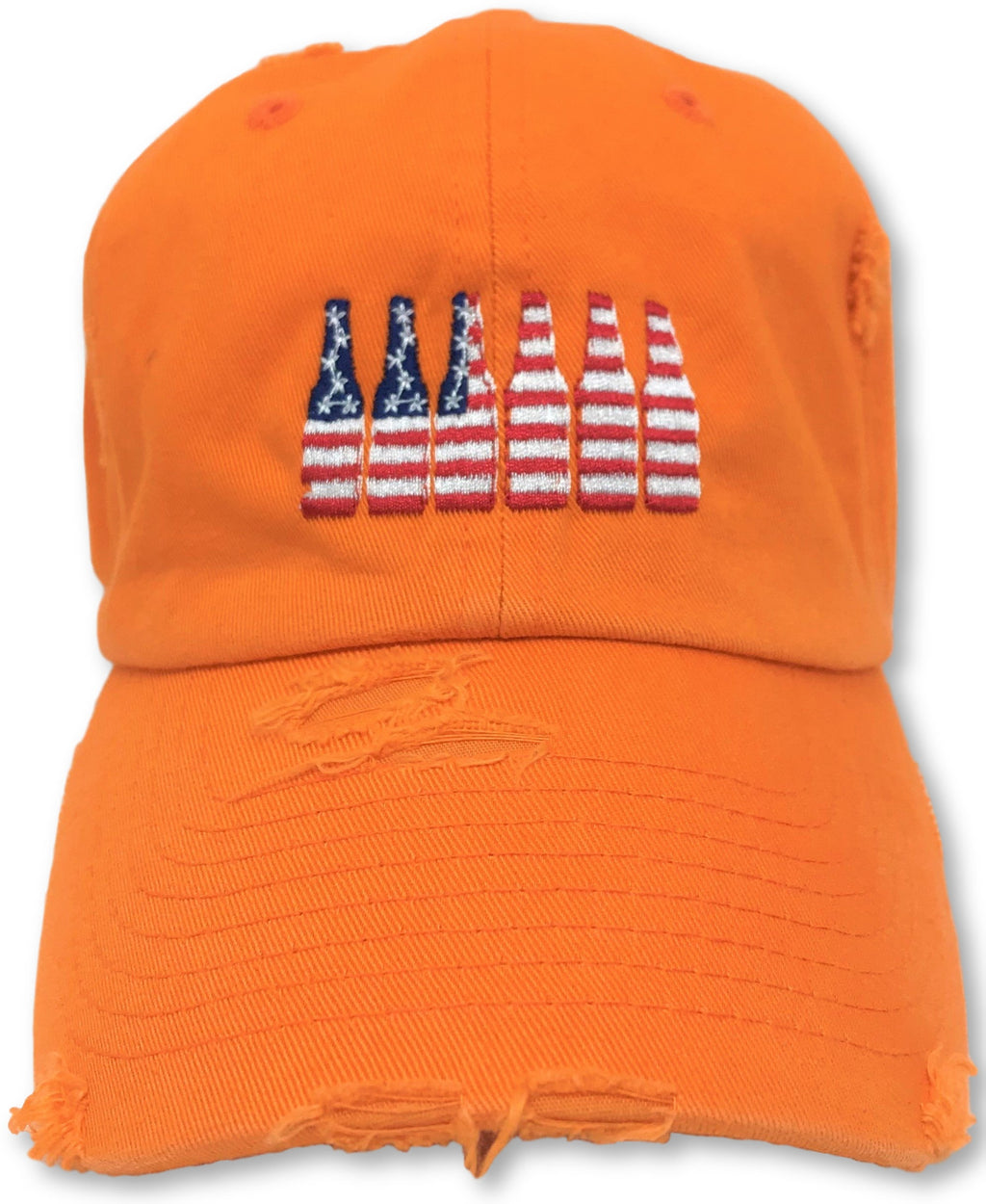 Orange 6 Pack American Flag Hat