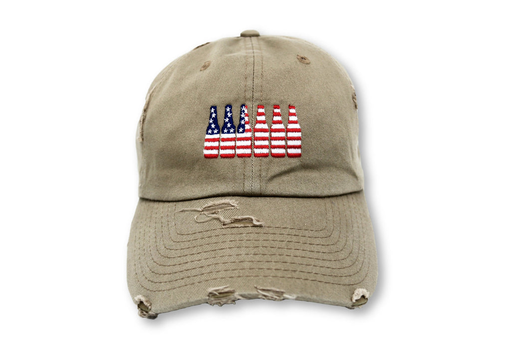 Khaki 6 Pack American Flag Hat
