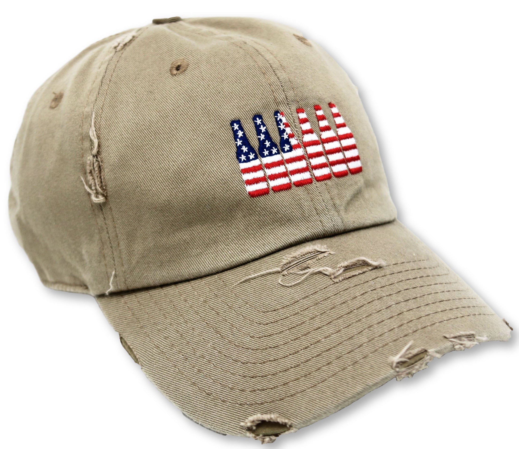 Khaki 6 Pack American Flag Hat