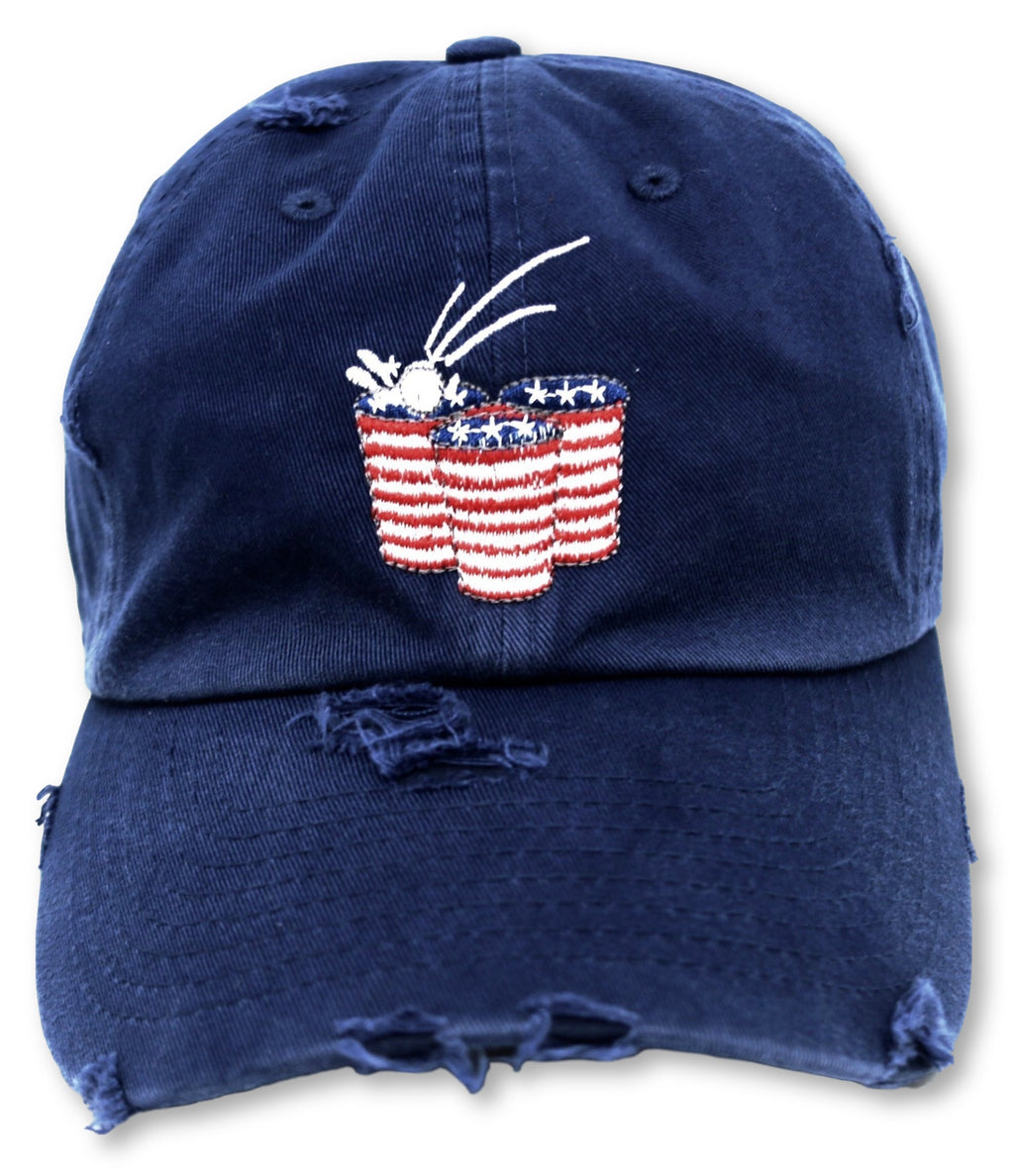 Navy Beer Pong American Flag Hat