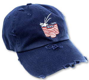 Navy Beer Pong American Flag Hat